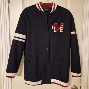 ​Zara Basic Navy Varsity Letterman Jacket - Medium